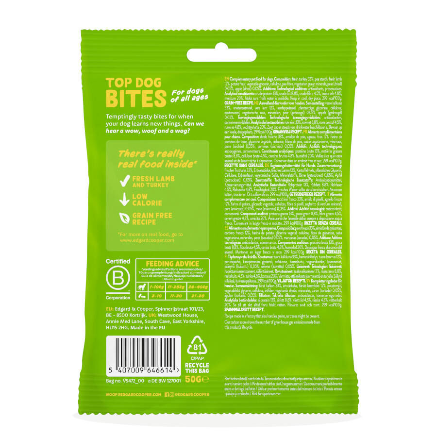 50 g Edgard y Cooper Snacks Grandes de Borrego e Peru para c&atilde;es , , large Imagem n&uacute;mero 7